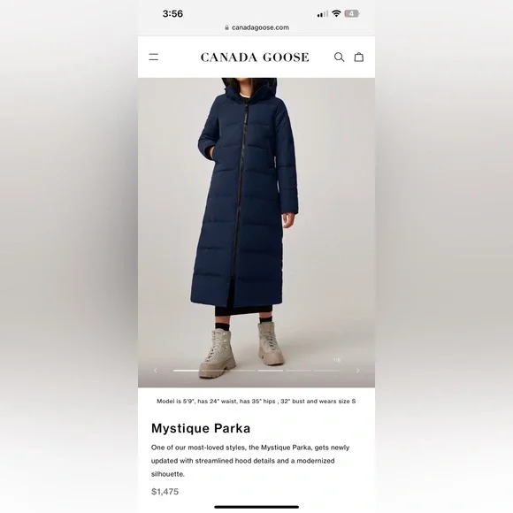 Canada Goose Mystique Parka with Natural fur size XS